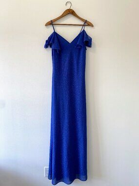 Vintage Blue Sparkly Formal Dress / Y2K / Made in USA
